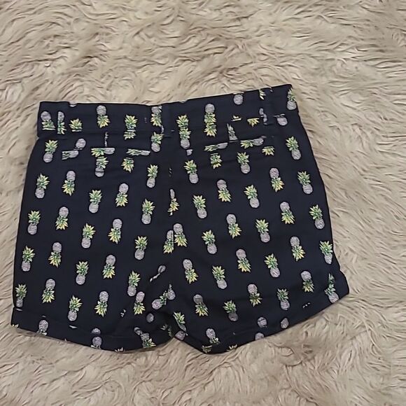 SO lowrise favorite Midi womens navy blue pineapple cotton shorts size 1 - Picture 5 of 5